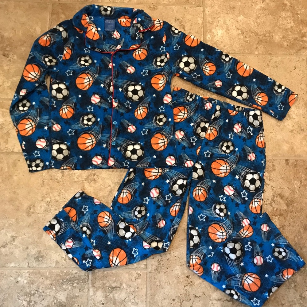 Boys Size 10/12 Falls Creek Microfleece Pajamas